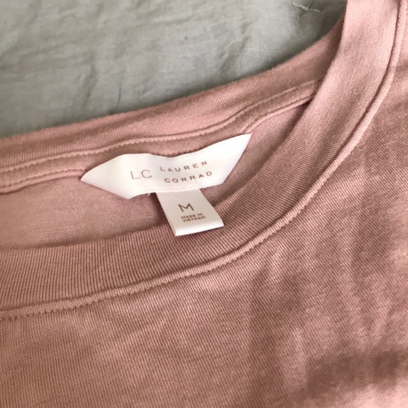 NEW Lauren Conrad Pink Peplum Jersey Top - Picture 3 of 4